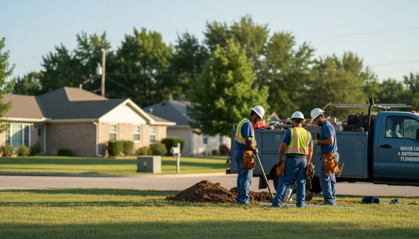 Residential water line and bathroom plumbing service in Knightdale, NC
